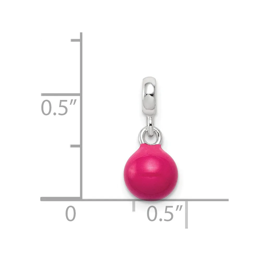 Sterling Silver Hot Pink Enamel Bead Enhancers