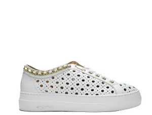Stokton Women's White Chain Sneakers 117-D
