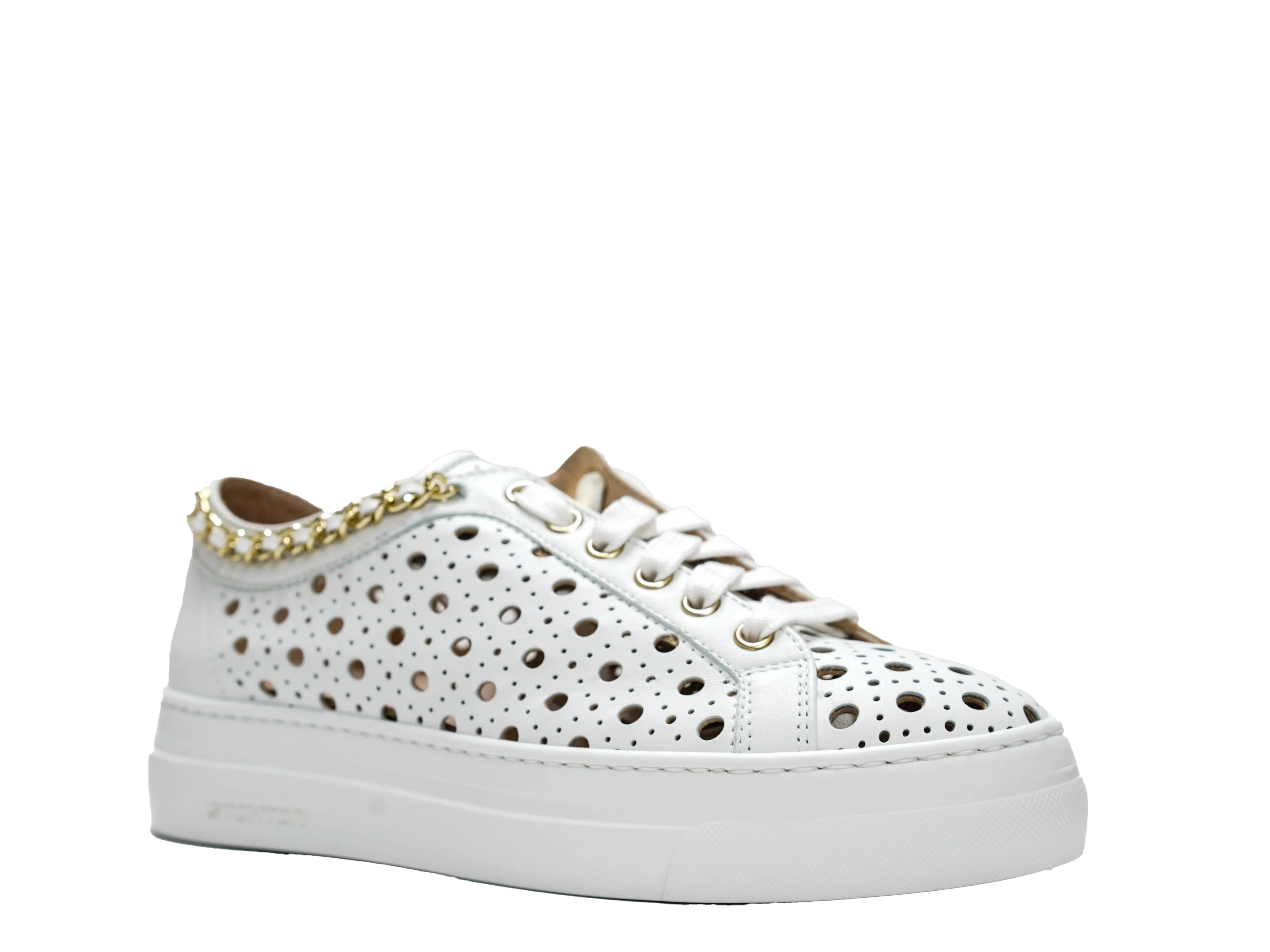 Stokton Women's White Chain Sneakers 117-D
