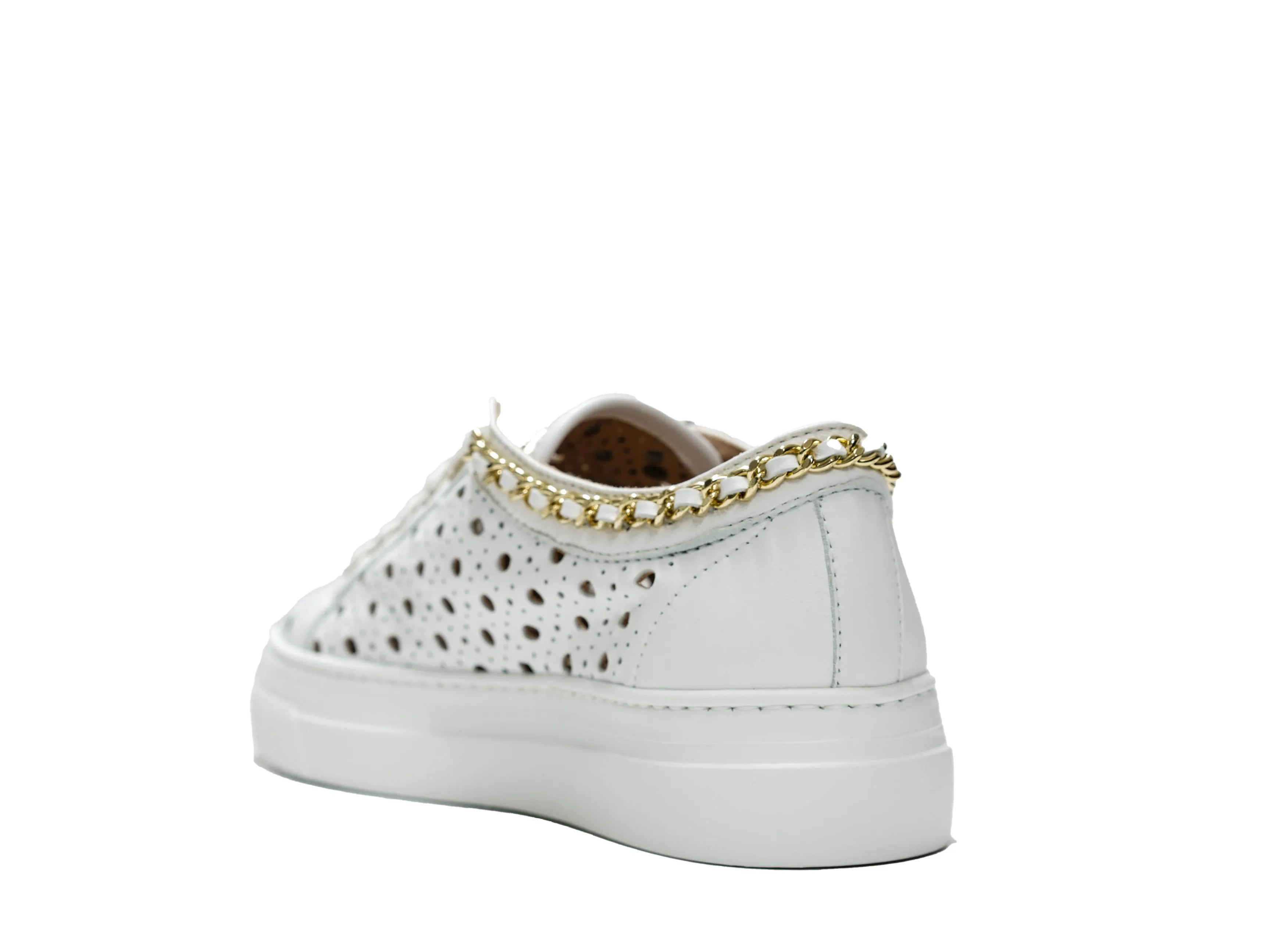 Stokton Women's White Chain Sneakers 117-D