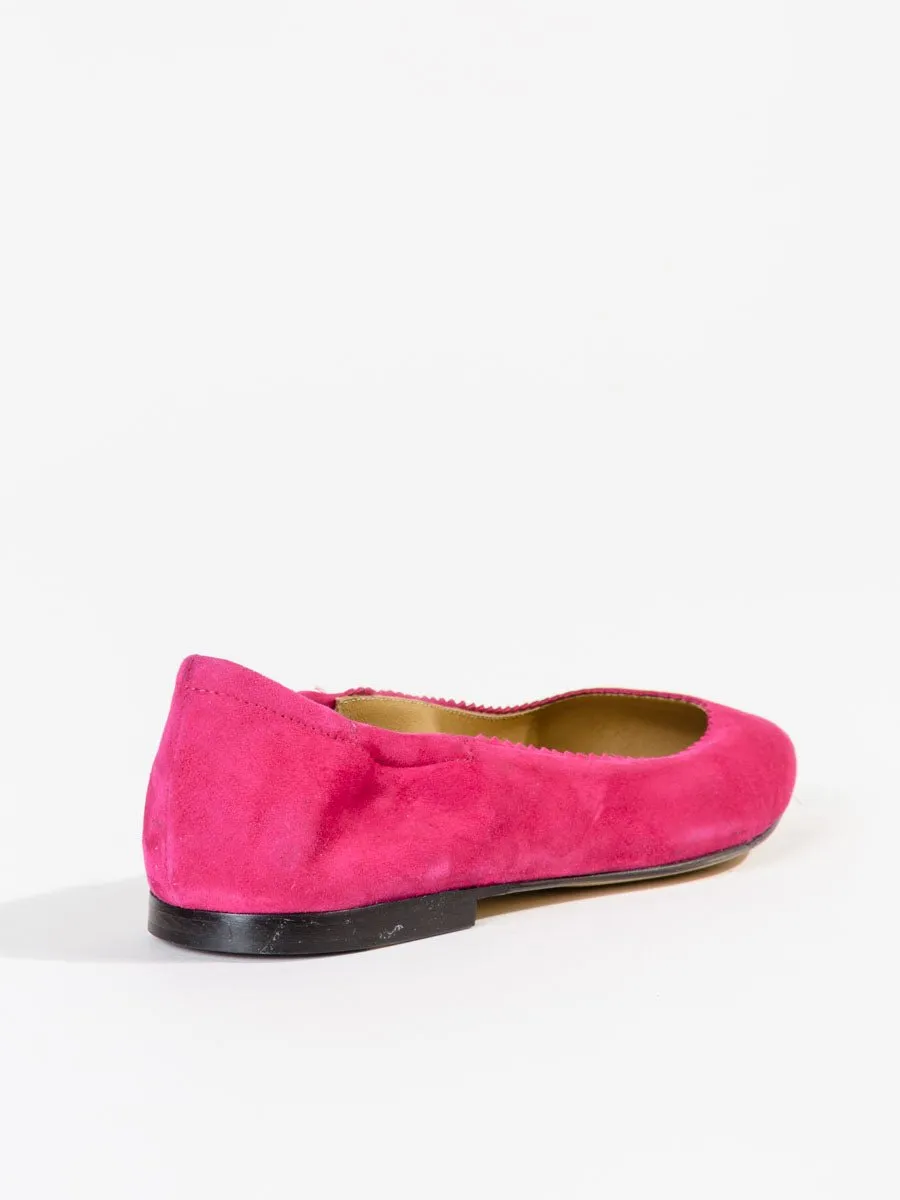 suede flat - pink
