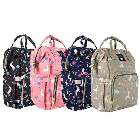 SunBaby Stylish Diaper Bag Unicorn Black