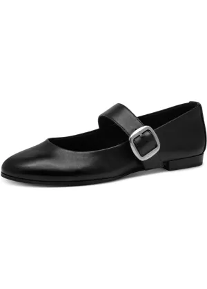 Tamaris Glinda Leren Ballerinas Black