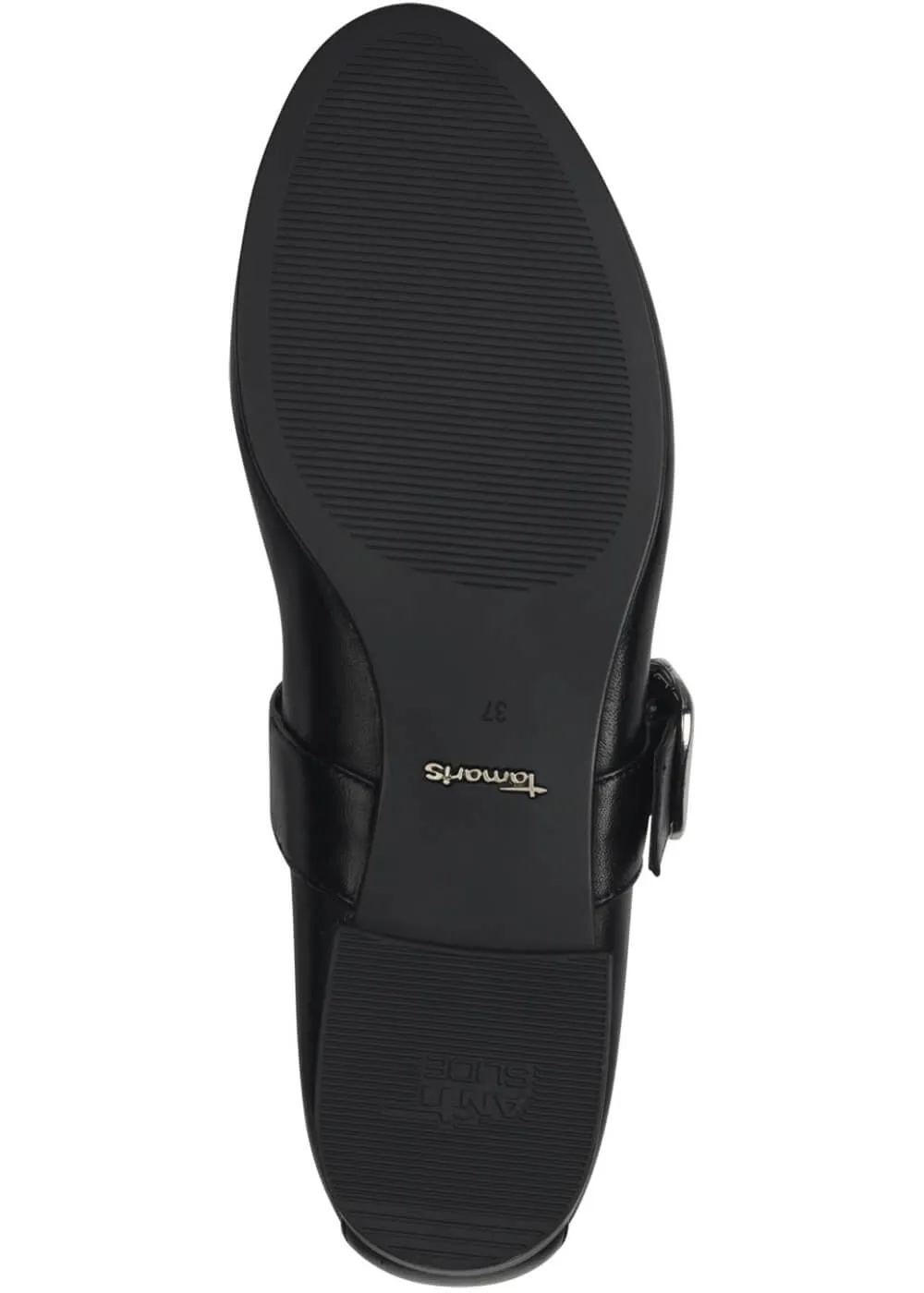 Tamaris Glinda Leren Ballerinas Black