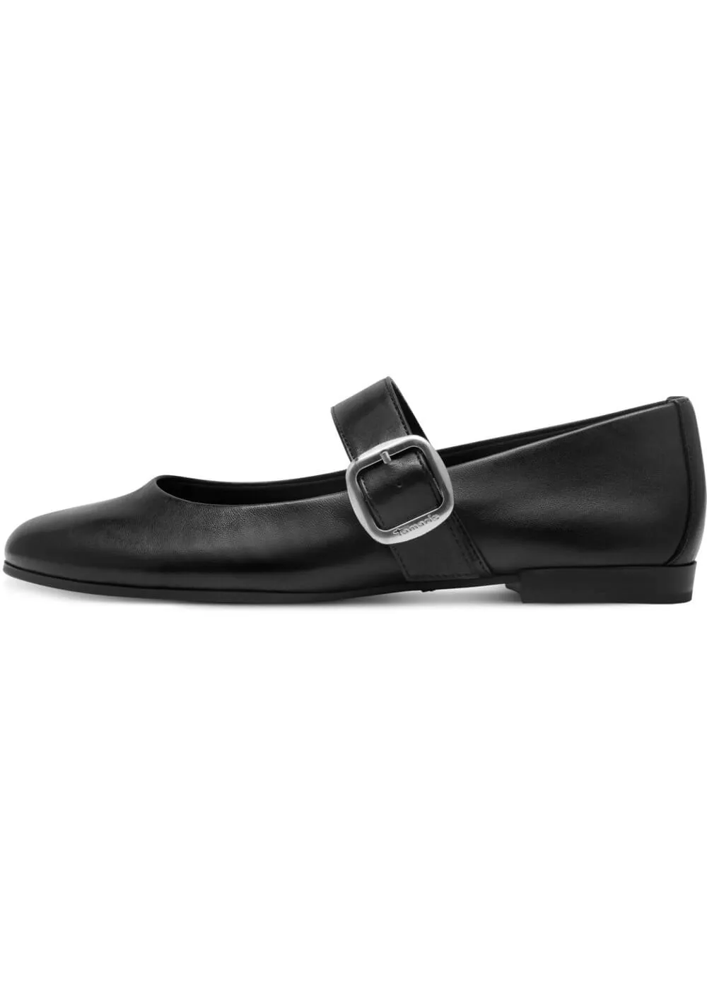 Tamaris Glinda Leren Ballerinas Black