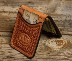 Texas Saddlery Saddle Tan Spider Tooled Money Clip