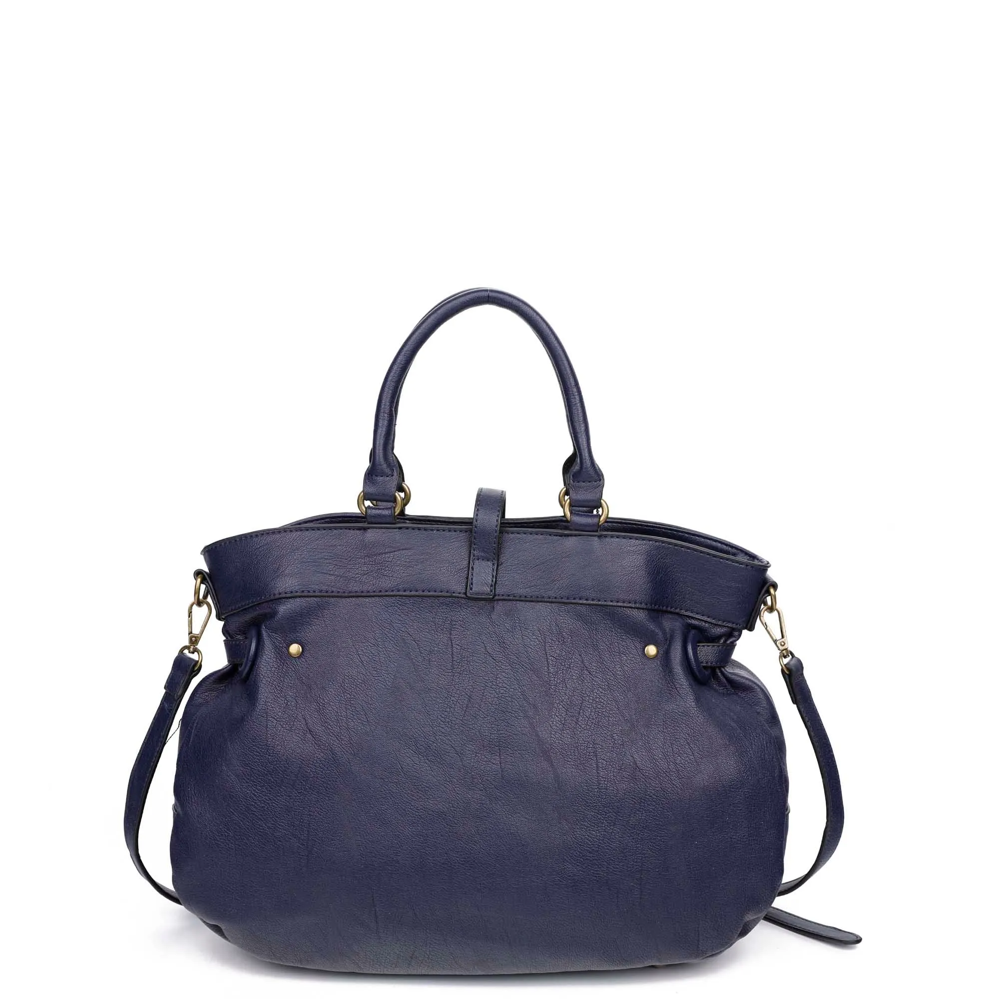 The Brandi Satchel - Navy Blue