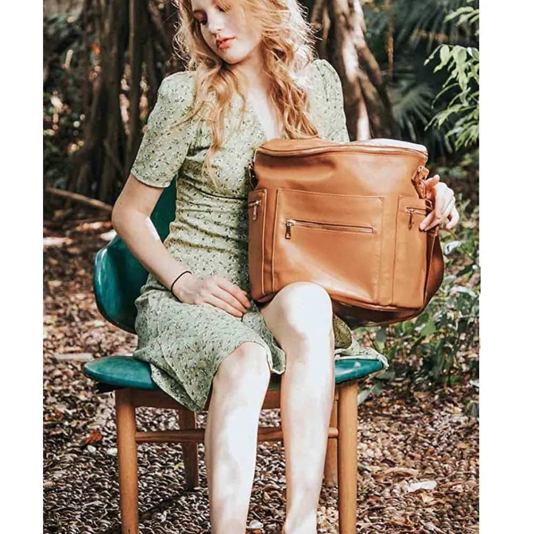 The Orchid Diaper Backpack Bundle - Luxury Vegan Leather Diaper Bag Backpack Set