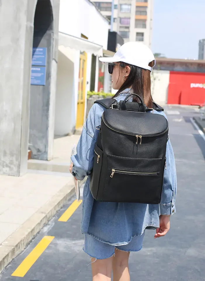 The Orchid Diaper Backpack Bundle - Luxury Vegan Leather Diaper Bag Backpack Set