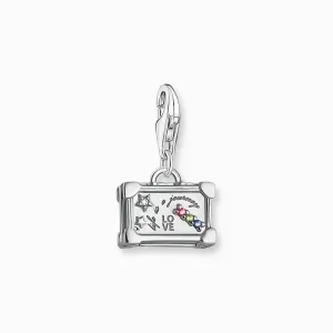 Thomas Sabo Charm Pendant - Colourful Vintage Suitcase - Silver