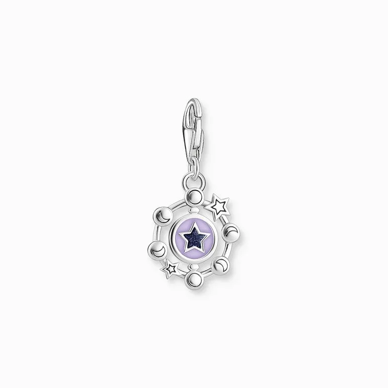 Thomas Sabo Charm Pendant - Moon phase with Imitation Sandstone silver Blackened