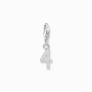 Thomas Sabo Charm Pendant - Number 4 with Zirconia