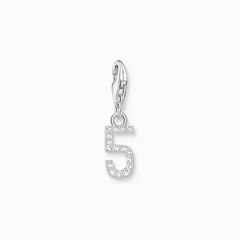 Thomas Sabo Charm Pendant - Number 5 with Zirconia