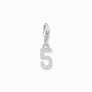 Thomas Sabo Charm Pendant - Number 5 with Zirconia