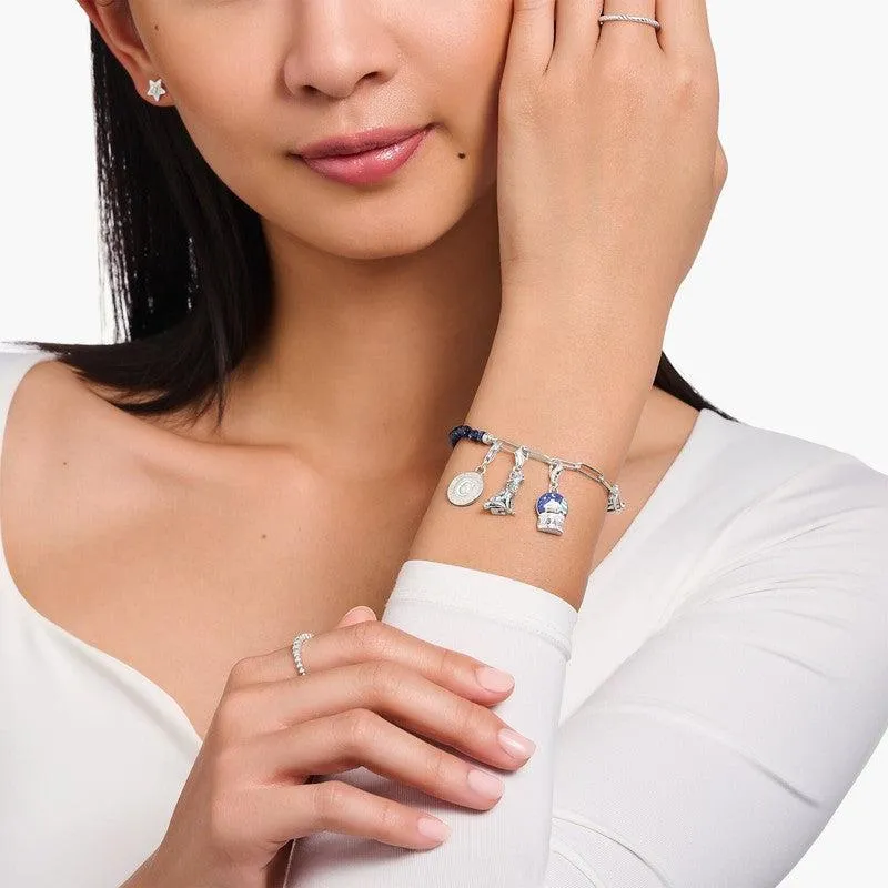 Thomas Sabo Silver Bracelet - Imitation Sandstone Beads and Coin