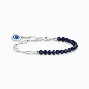 Thomas Sabo Silver Bracelet - Imitation Sandstone Beads and Coin