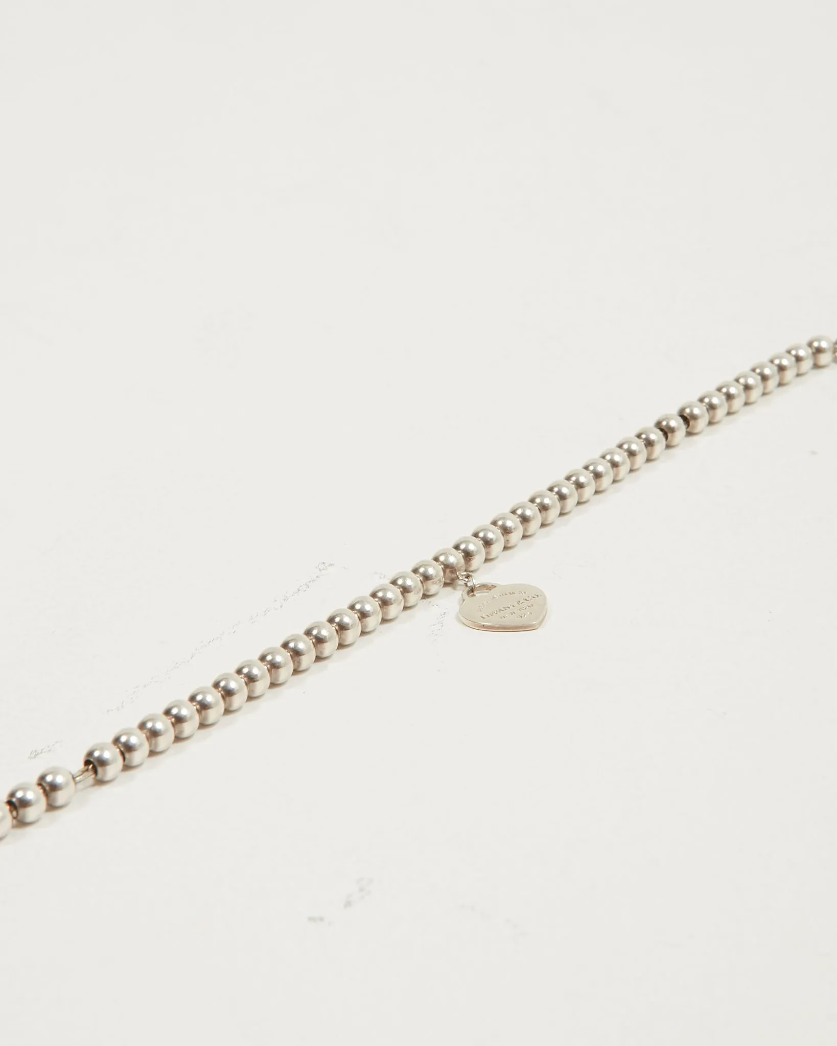 Tiffany & Co Sterling Silver Return To Tiffany Pink Enamel Beaded Bracelet