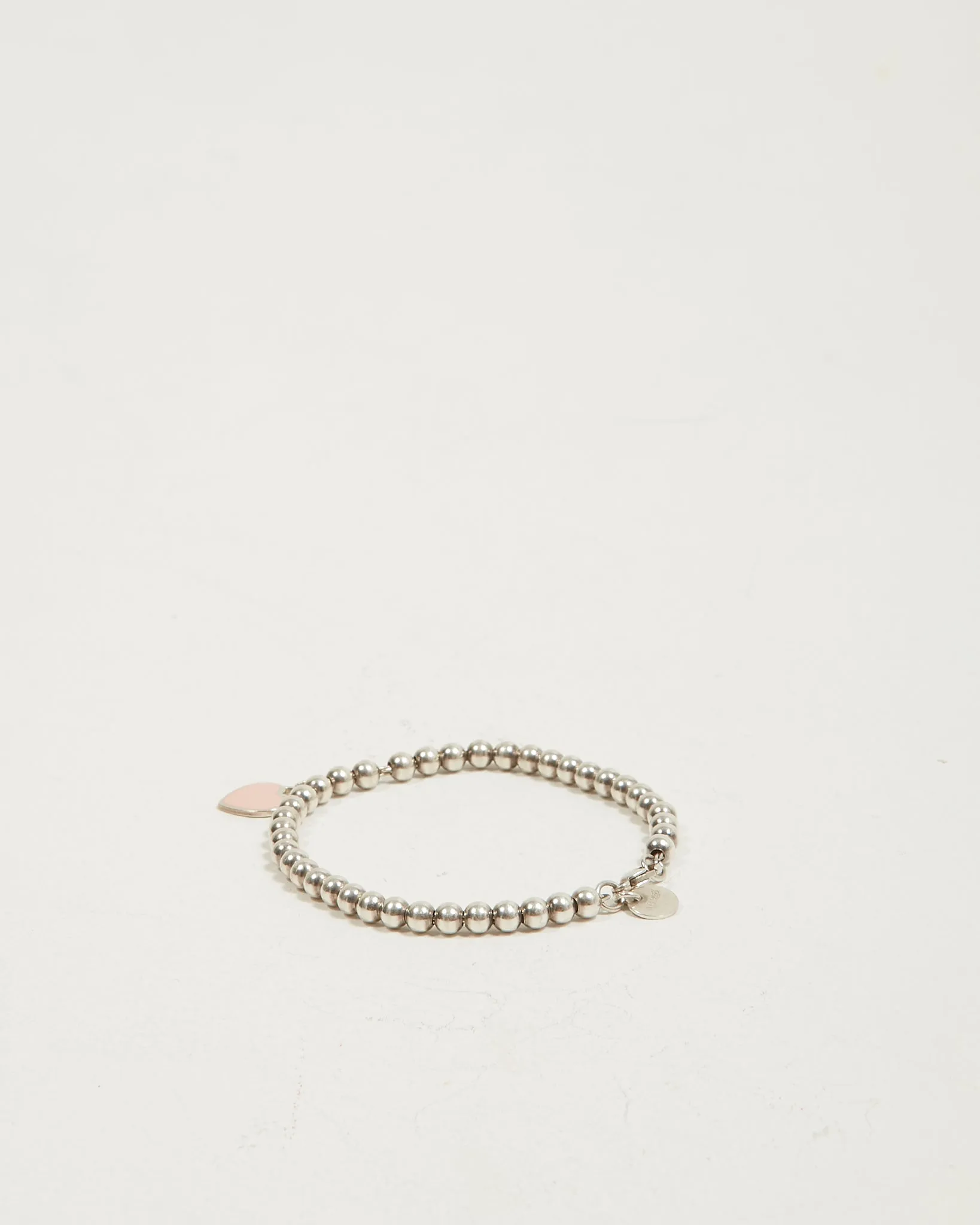 Tiffany & Co Sterling Silver Return To Tiffany Pink Enamel Beaded Bracelet