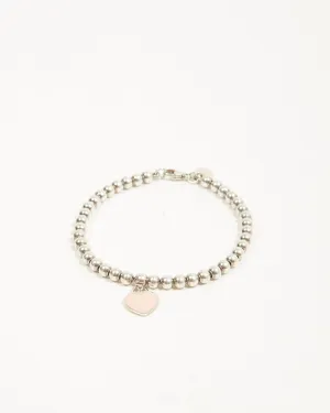 Tiffany & Co Sterling Silver Return To Tiffany Pink Enamel Beaded Bracelet