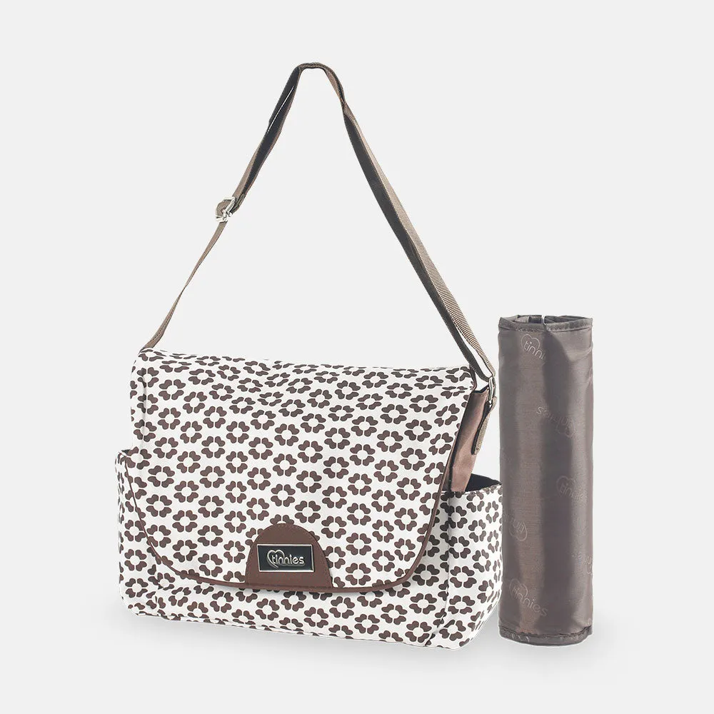 Tinnies Floral Compact Diaper Bag with Changing Sheet