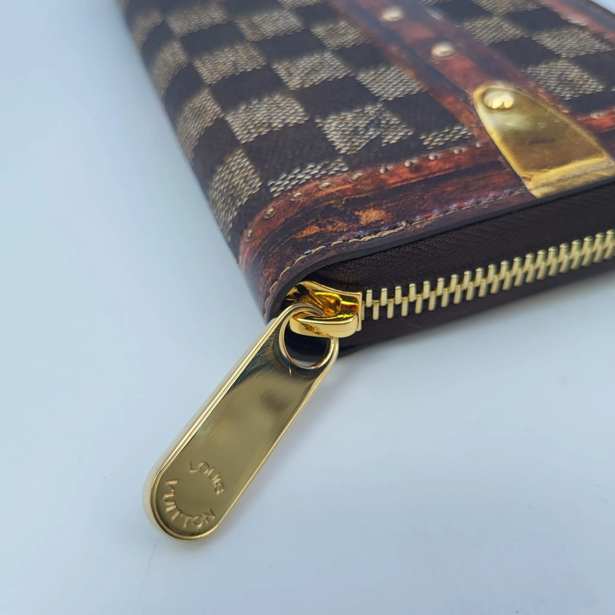 Transformed Damier Ebene Time Trunk Zippy Wallet