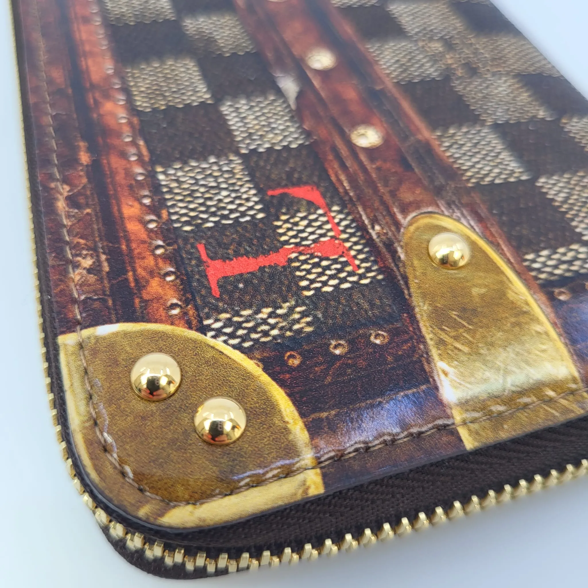 Transformed Damier Ebene Time Trunk Zippy Wallet