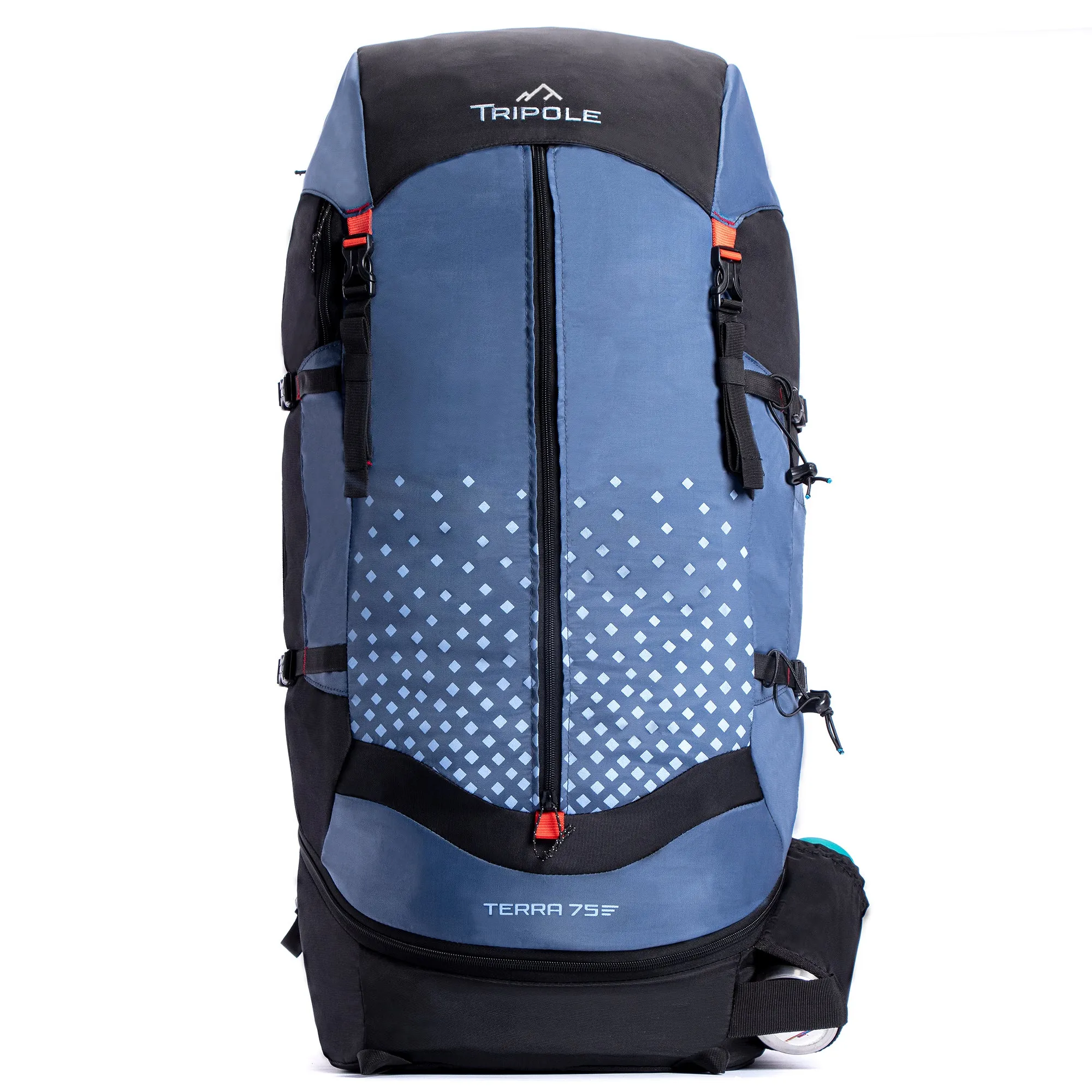Tripole Terra Backpacking and Trekking Rucksack with Front Opening, Rain Cover and Metal Frame | 3 Year Warranty | 75 Litres