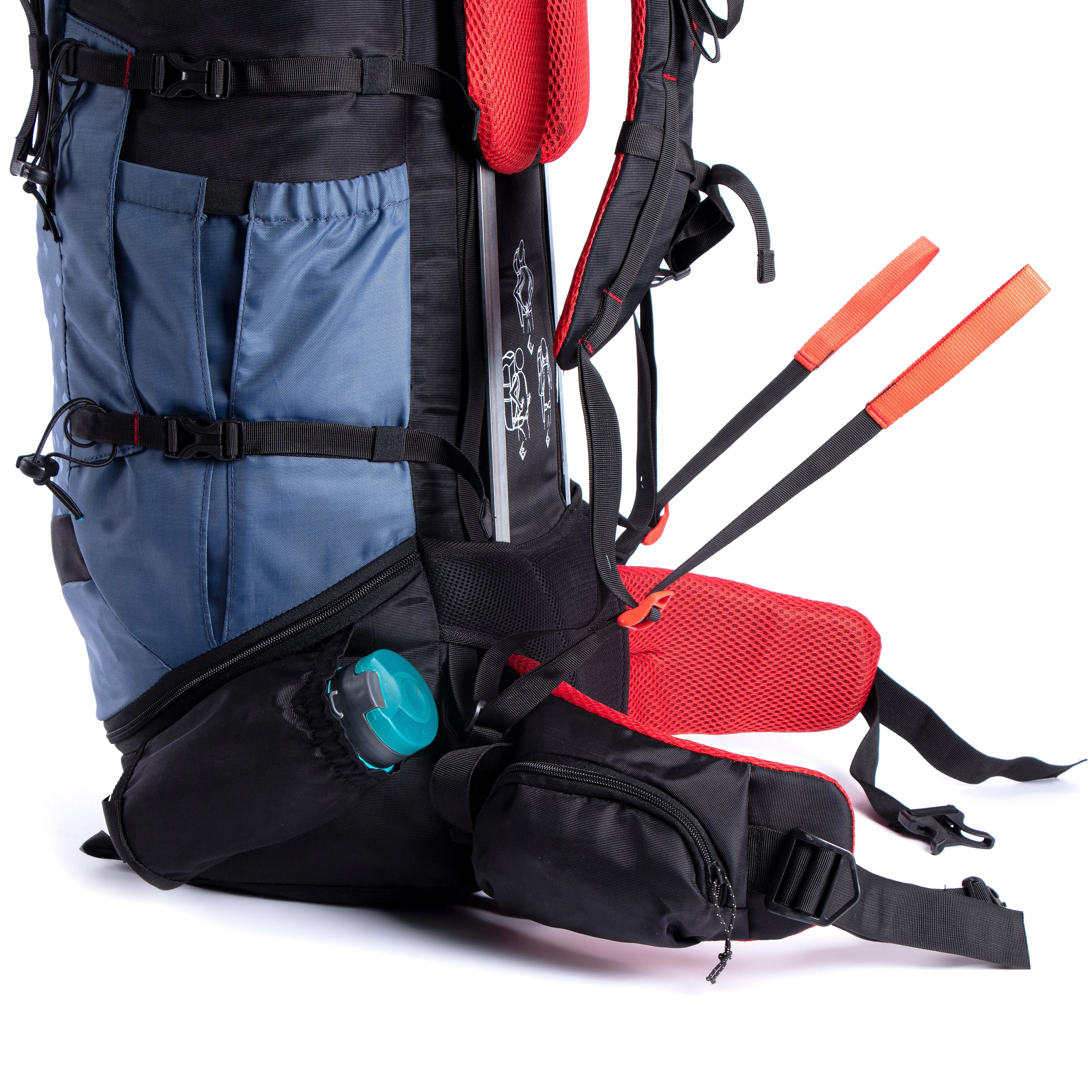 Tripole Terra Backpacking and Trekking Rucksack with Front Opening, Rain Cover and Metal Frame | 3 Year Warranty | 75 Litres