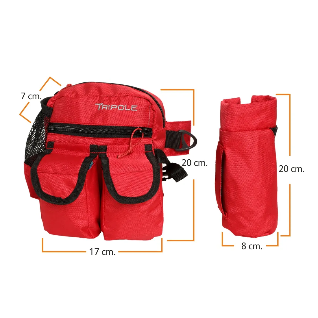Tripole Waist Pack with Detachable Bottle Holder - Multi-Utility Waist and Sling Bag for Hiking, Cycling, and Backpacking
