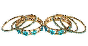 Turquoise Charm - set of six bracelet bangles