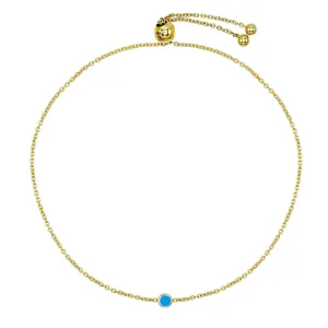 Turquoise Enamel Bracelet 14K