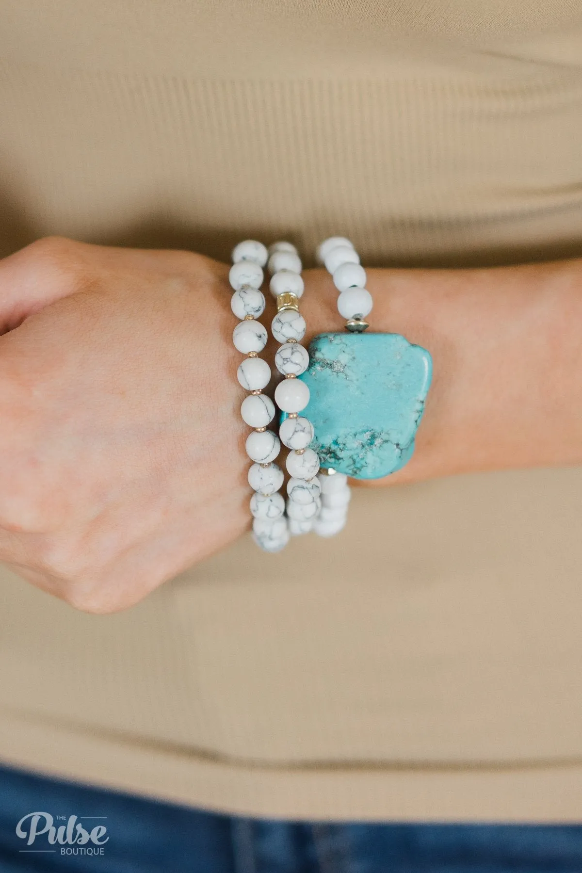 Turquoise Stone Bracelet Set