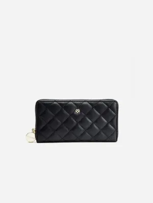 Uptown Quilted Vegan Leather Wallet | Black