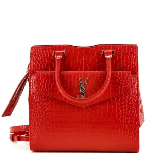 Uptown Tote Crocodile Embossed Leather Small