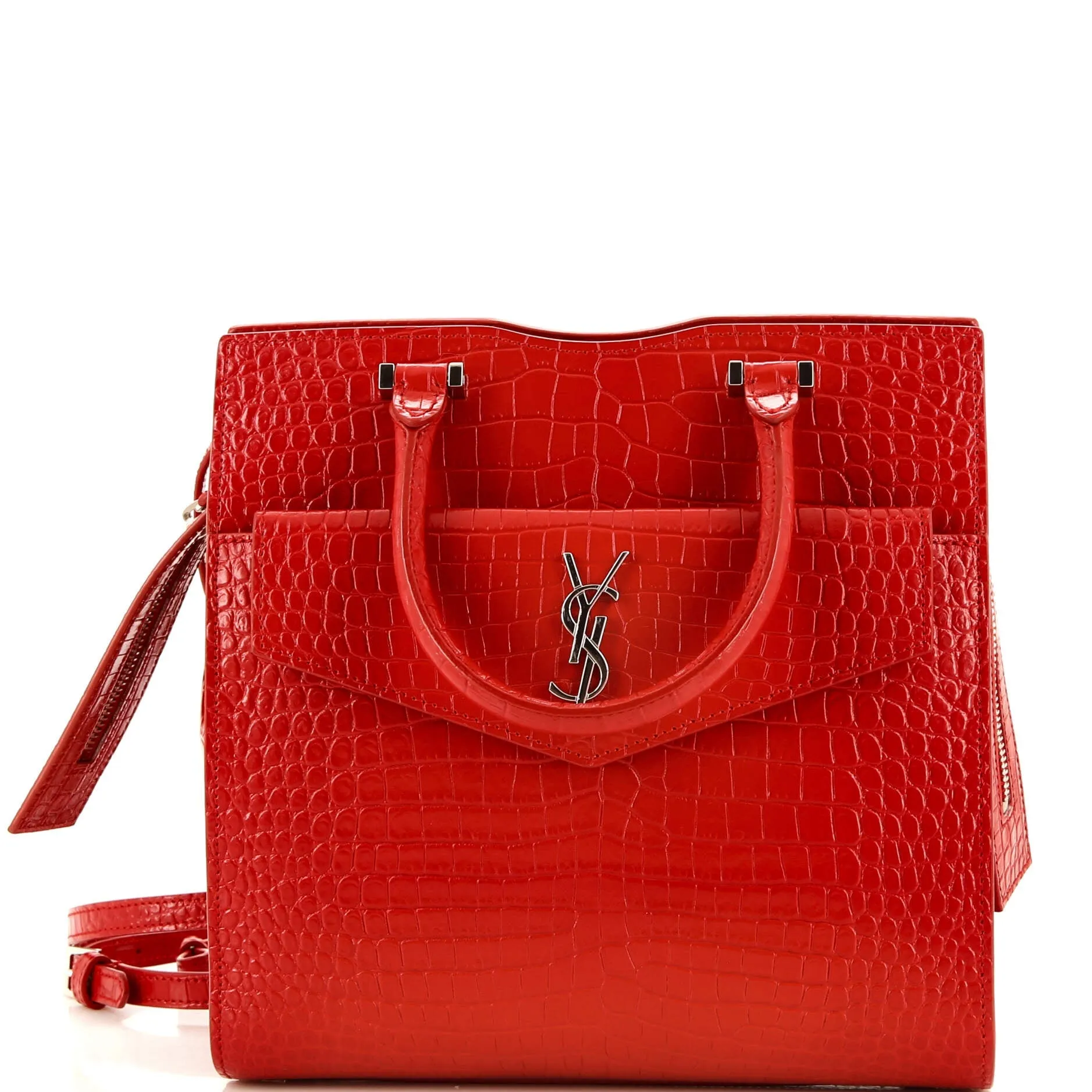 Uptown Tote Crocodile Embossed Leather Small