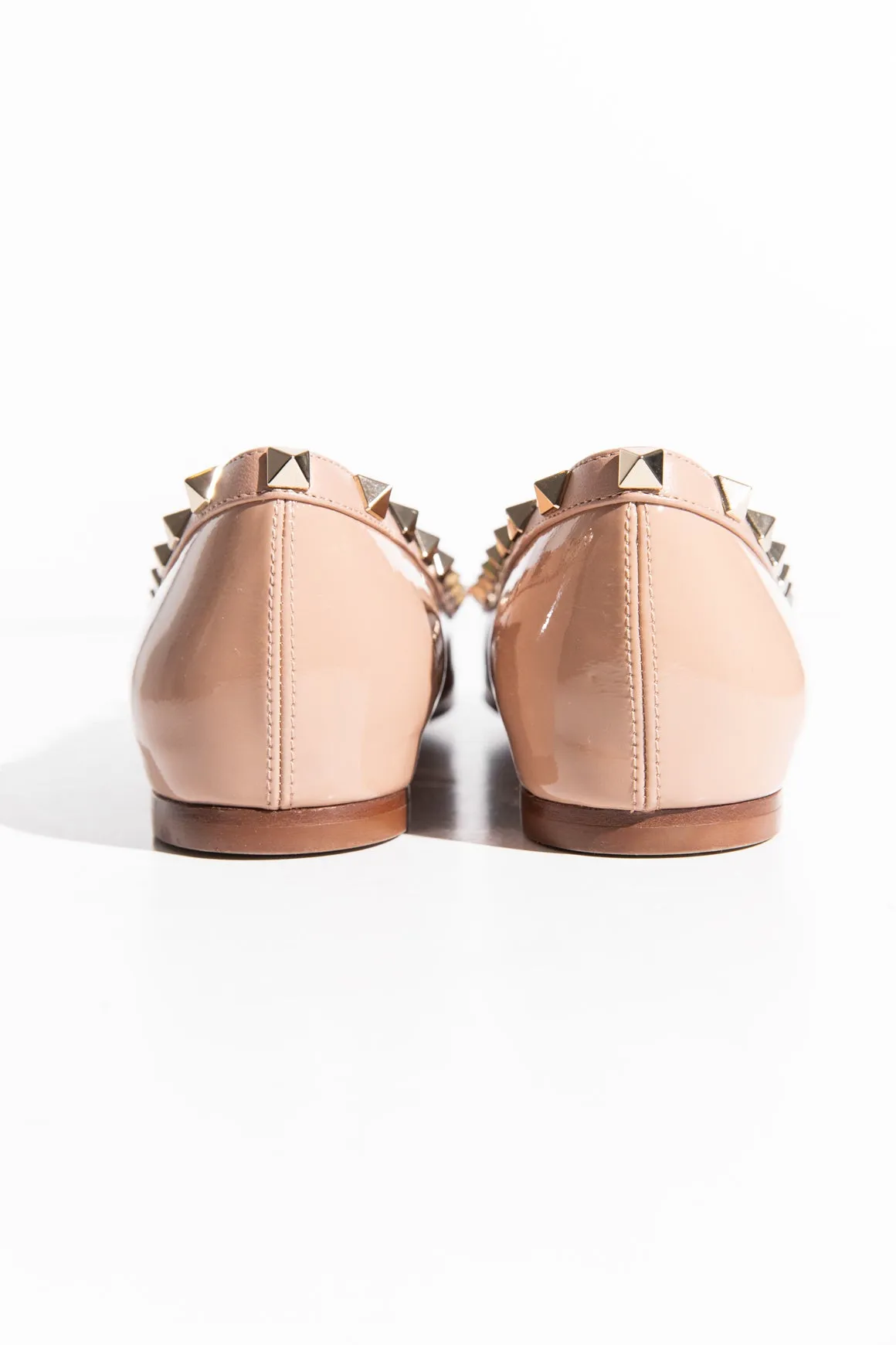 VALENTINO Rose Patent Rockstud Ballerina Flats (Sz. 38.5)
