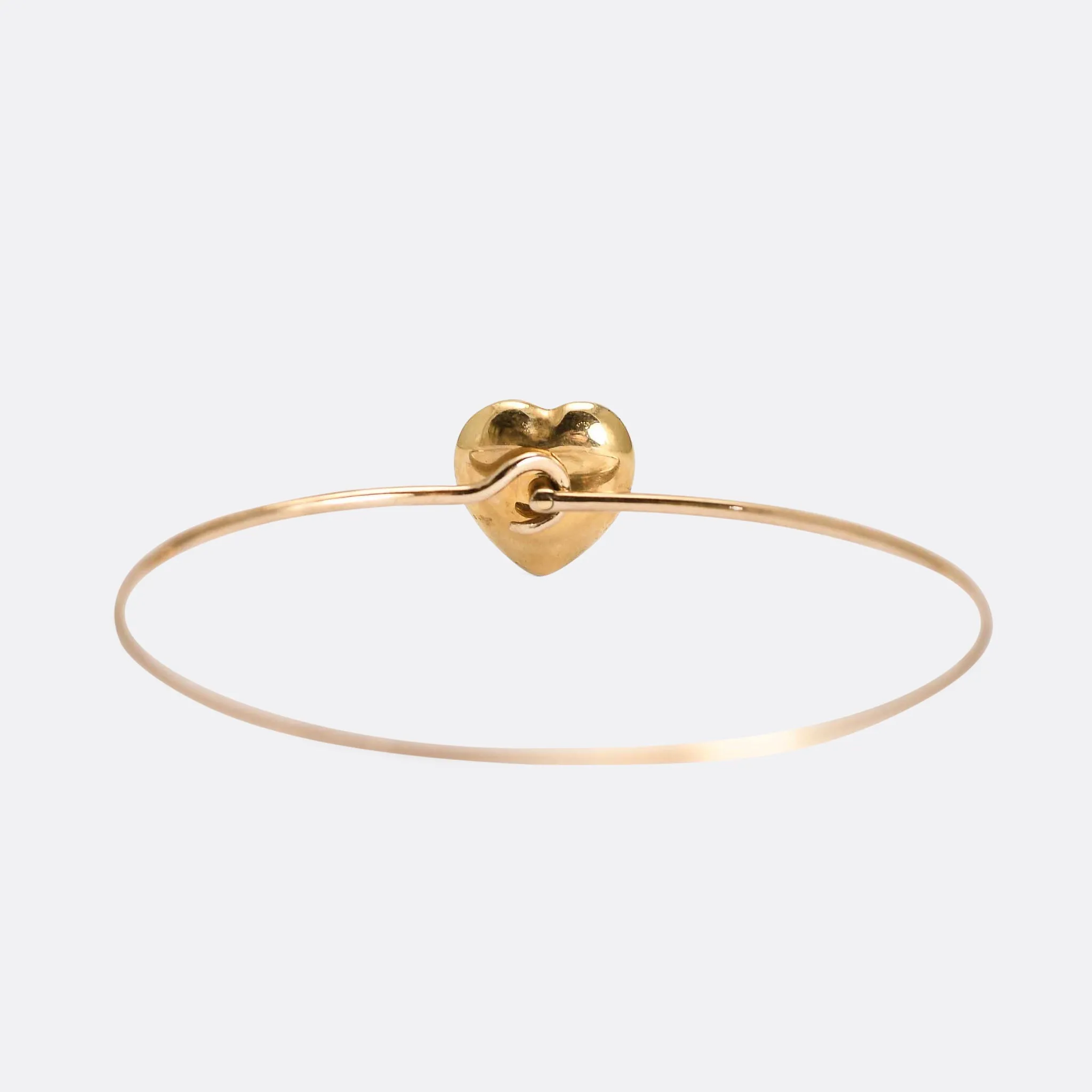 Victorian Pearl & Enamel Heart Bangle