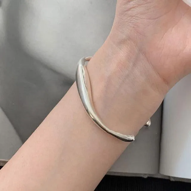 Water Resistant Tarnish Free Sterling Silver Bangle Bracelets - set of 2