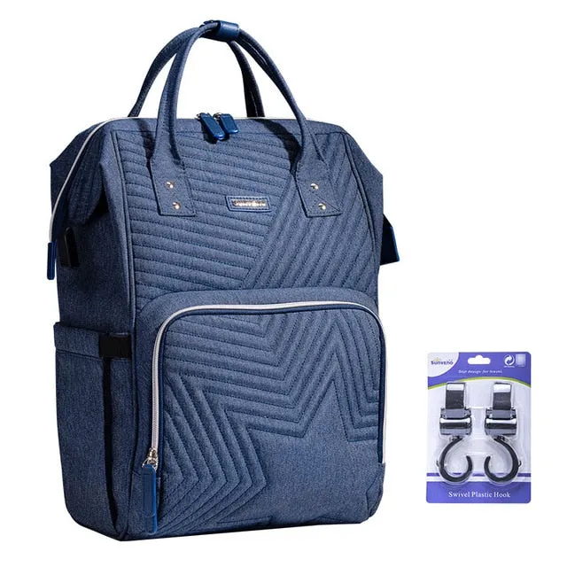 Waterproof Diaper Bag| Backpack Quilted| Large Maternity Nursing Bag| Travel Backpack| Stroller Baby Bag Nappy Baby Care