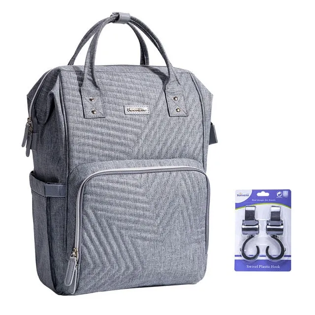 Waterproof Diaper Bag| Backpack Quilted| Large Maternity Nursing Bag| Travel Backpack| Stroller Baby Bag Nappy Baby Care
