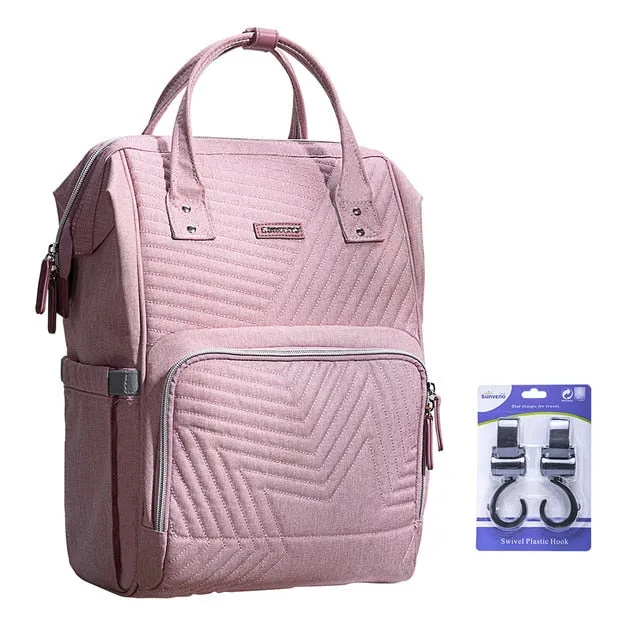 Waterproof Diaper Bag| Backpack Quilted| Large Maternity Nursing Bag| Travel Backpack| Stroller Baby Bag Nappy Baby Care