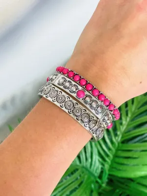 Western Studded Stretch Stack - Pink
