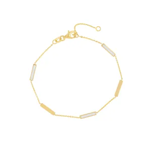 White Enamel Alternating Bar Bracelet