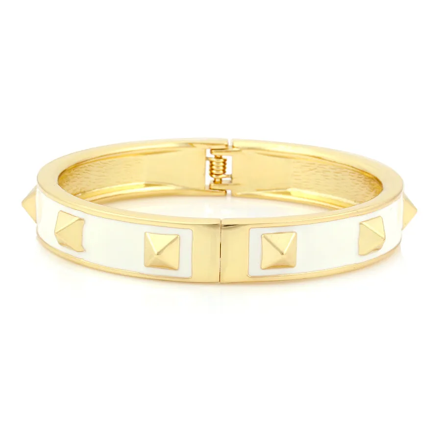 WHITE ENAMEL BRACELETS #SCM34212WHT (TC19 (D SEC 3BOXES))