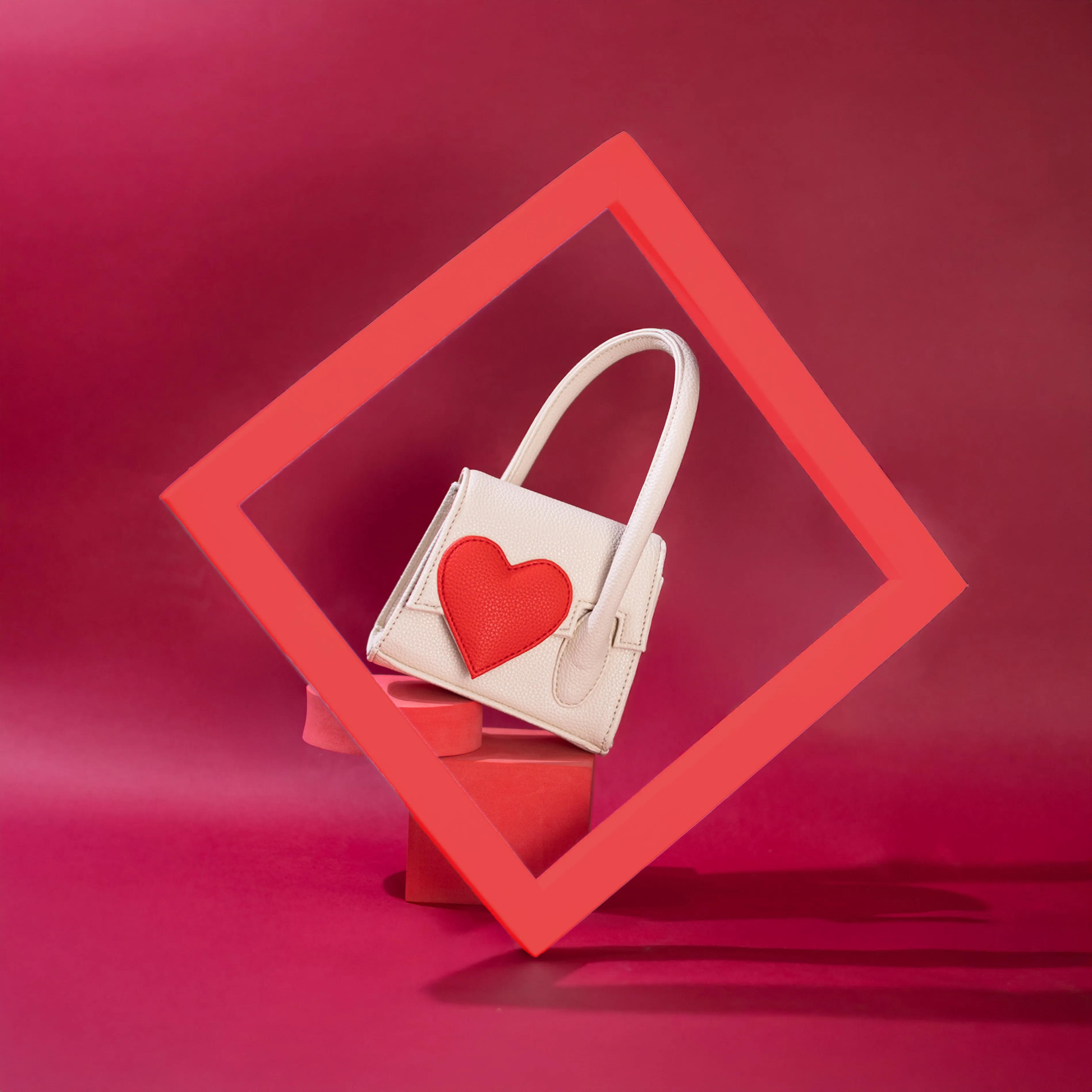 White Heartbound Tote Mini