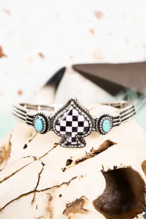 White Spade Turquoise Stretch Bracelet