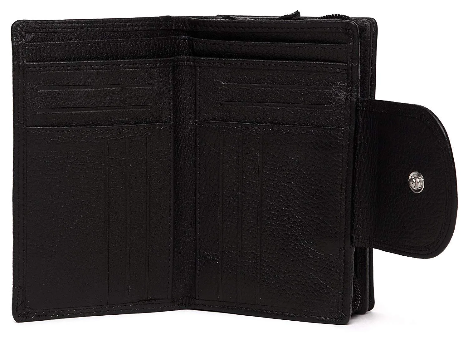 WildHorn® Black Genuine Leather Wallets for Women