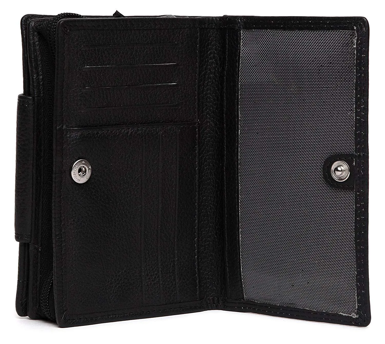 WildHorn® Black Genuine Leather Wallets for Women