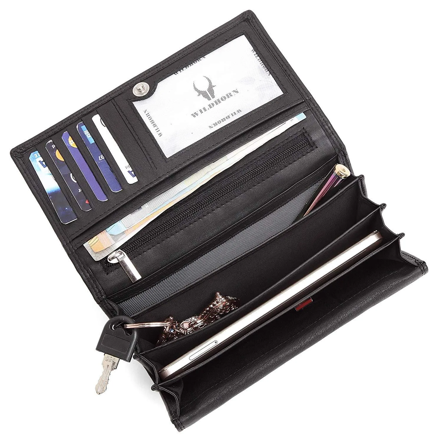 WildHorn®Women's Leather Wallet and Pen Combo Set
