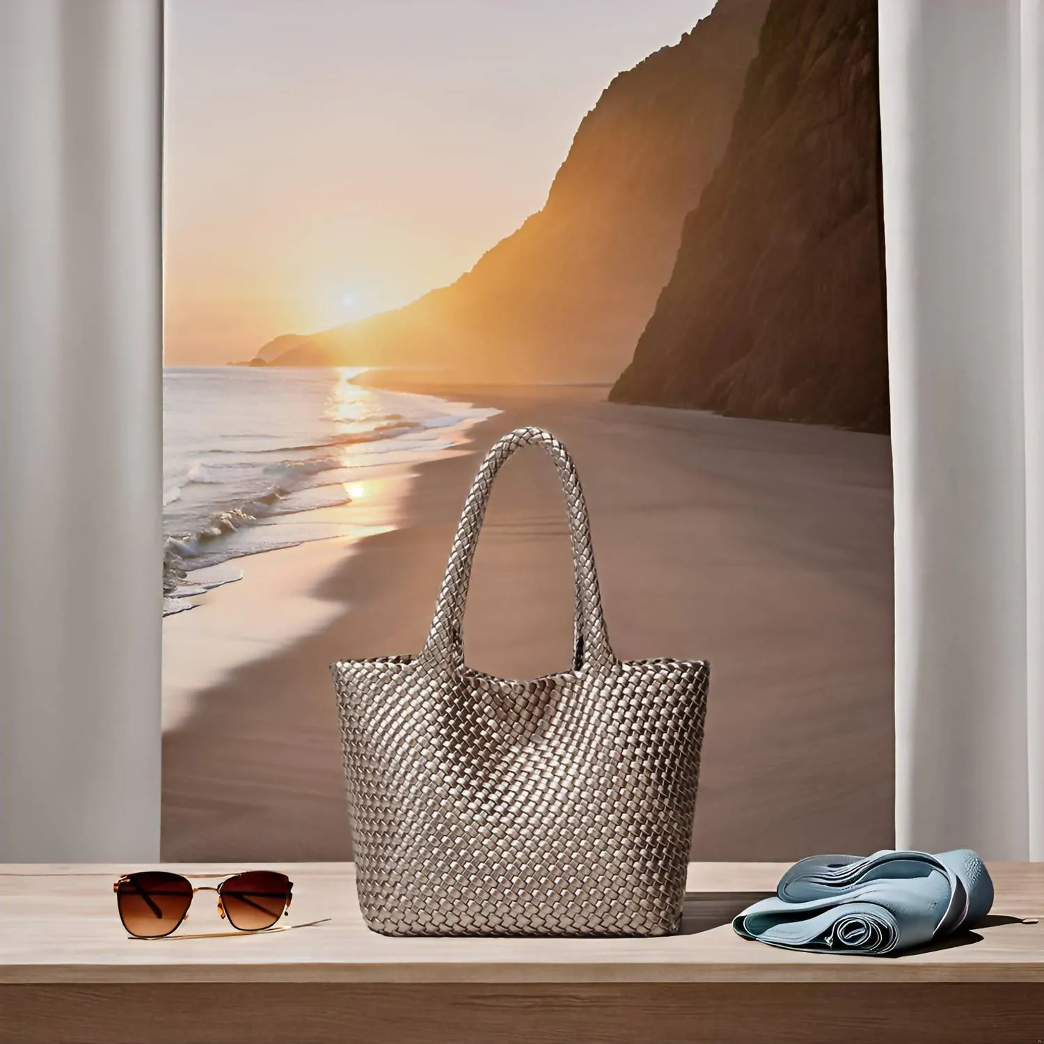 Women's Abbot Woven Tote Bag In Bronze